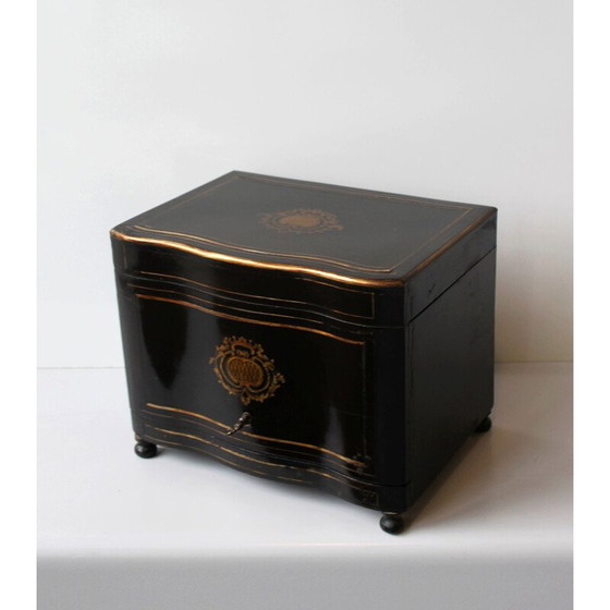 Image 1 of Vintage sigarendoos in gezwart perenhout