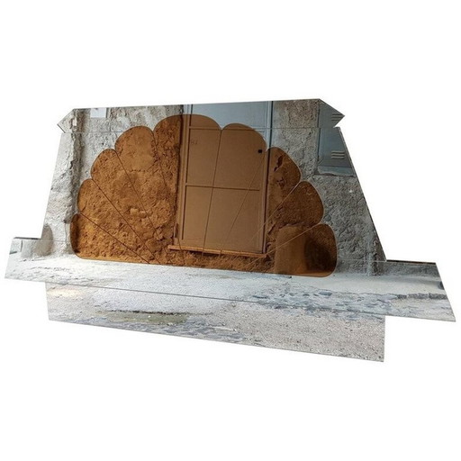 Vintage glazen hoofdeinde van Cristal Art, Italië 1970