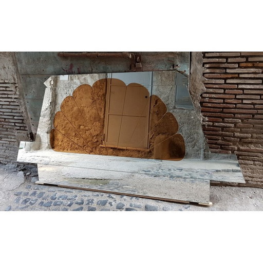 Vintage glazen hoofdeinde van Cristal Art, Italië 1970