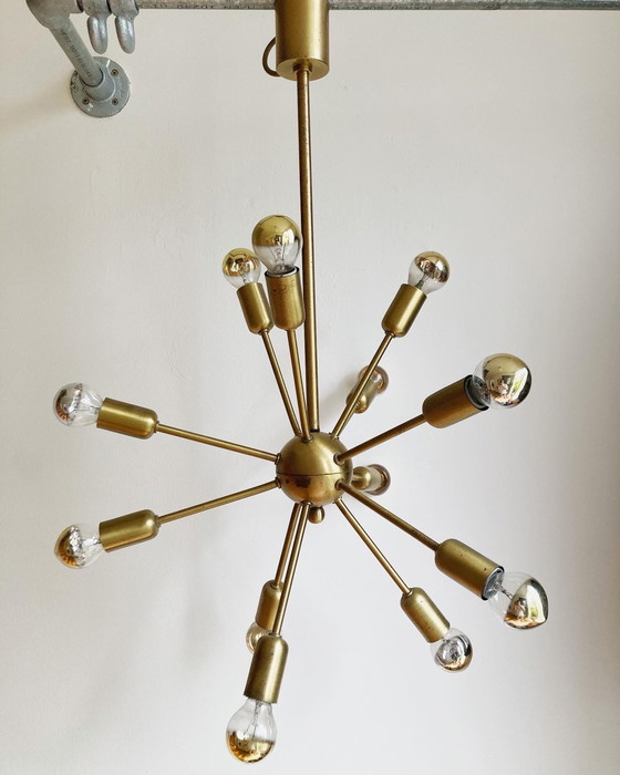 Image 1 of Vintage messing Sputnik hanglamp