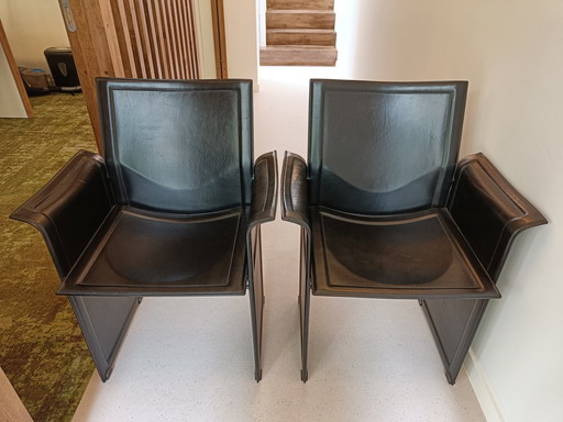 Korium Chair Tito Agnoli Zwart Vintage Matteo Grassi