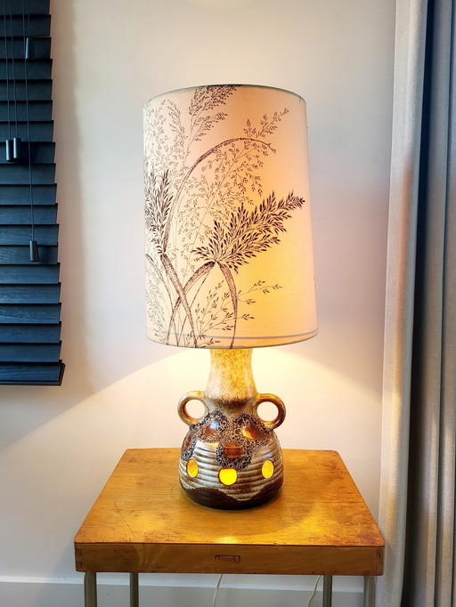 Vintage Fat Lava Tafellamp Met Originele Kap, Jaren 1970