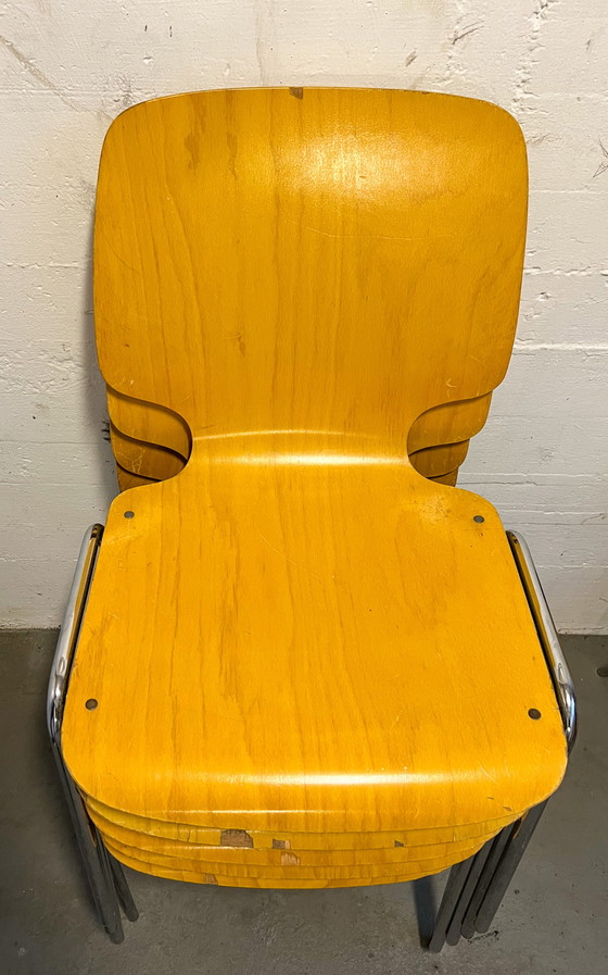 Image 1 of 8x Kusch Co Vintage School Stoelen