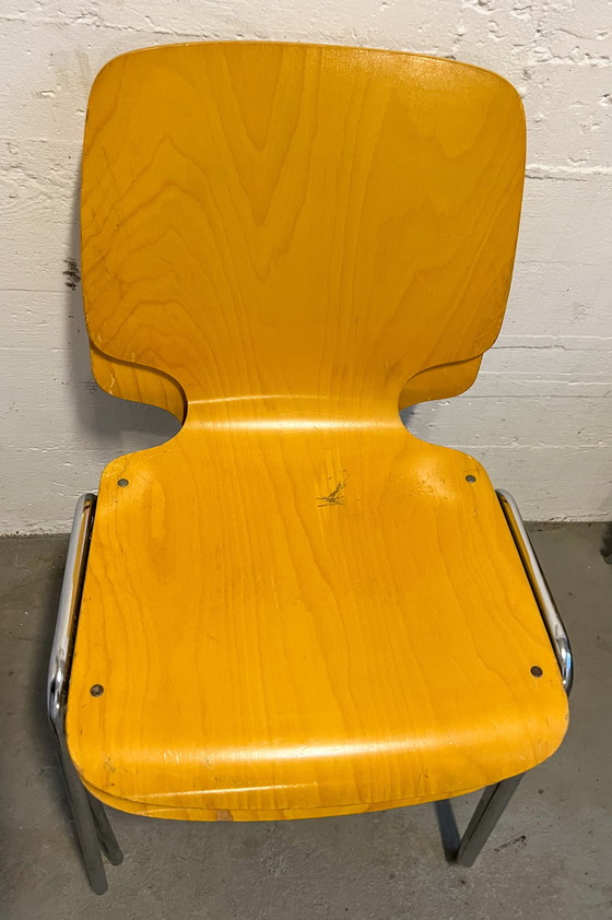 Image 1 of 8x Kusch Co Vintage School Stoelen