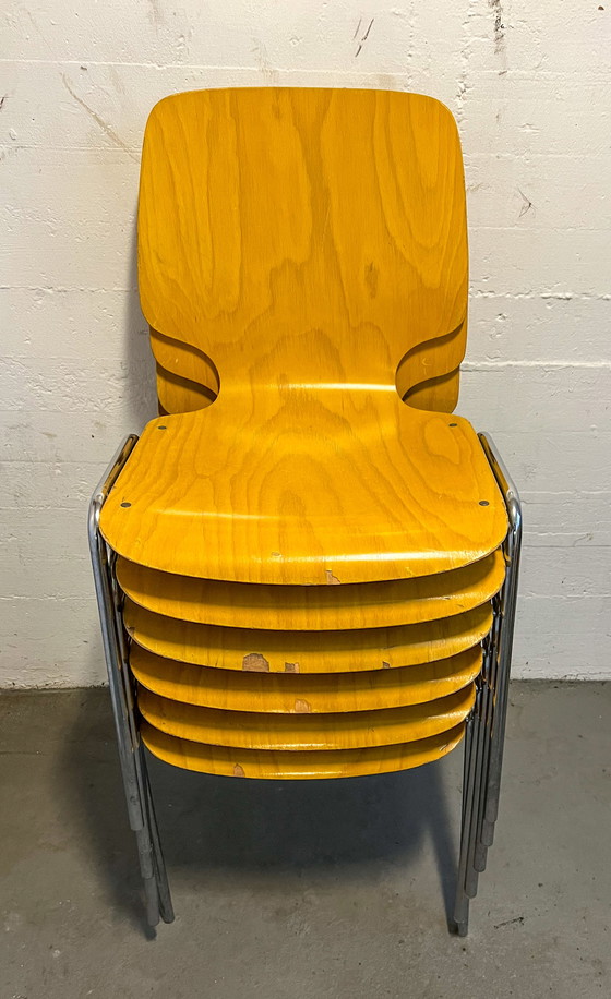 Image 1 of 8x Kusch Co Vintage School Stoelen