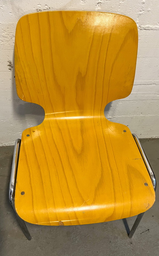 Image 1 of 8x Kusch Co Vintage School Stoelen