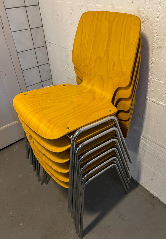 Image 1 of 8x Kusch Co Vintage School Stoelen