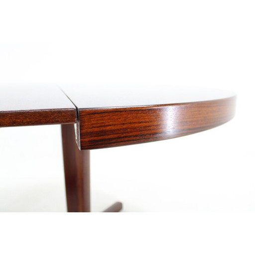 Vintage Deense ronde houten uitschuifbare tafel, 1960