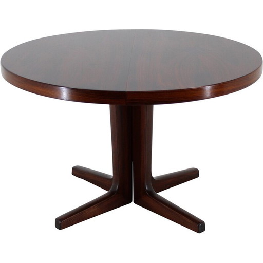 Vintage Deense ronde houten uitschuifbare tafel, 1960