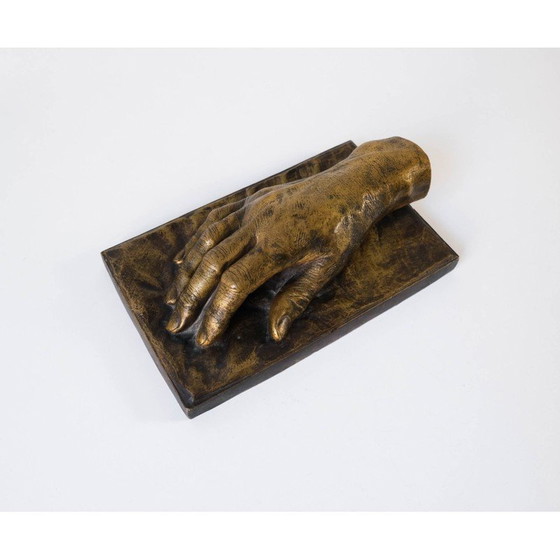 Image 1 of Frans vintage gegoten bronzen handsculptuur door Richard Hudnut voor Montagutelli Frères, 1912