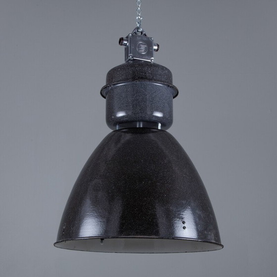Image 1 of Vintage gepolijst aluminium hanglamp, Polen 1960