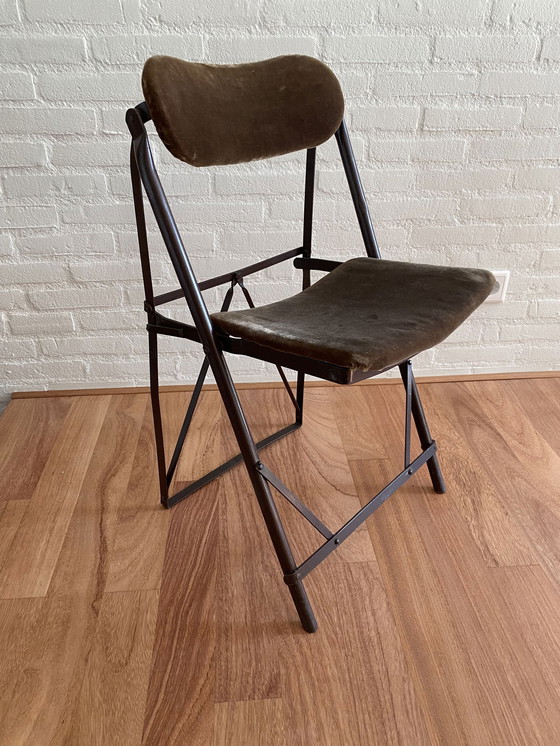 Image 1 of Tan-Sad Folding Chair