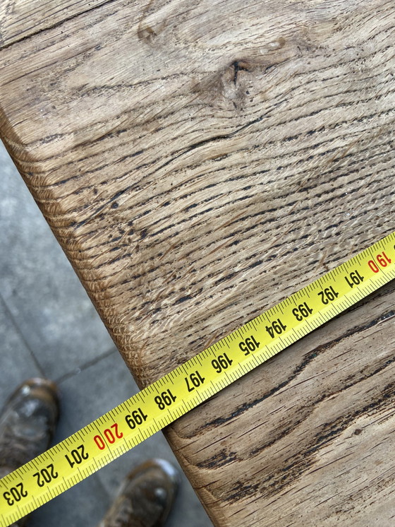 Image 1 of Vintage solid Oak Trestle Dining Table