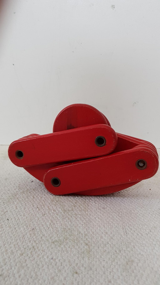 Vintage opvouwbaar houten hondje