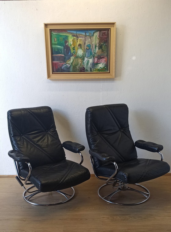 Image 1 of Scandinavische design leren fauteuil 70S.