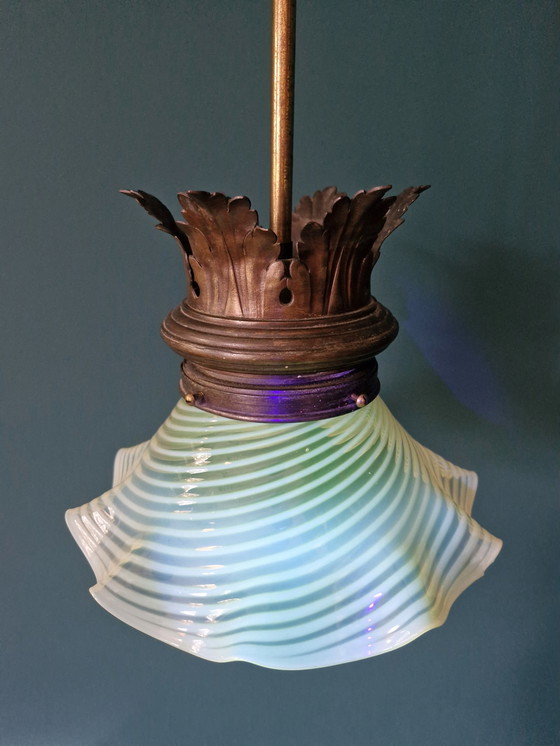 Image 1 of Antieke Uranium Glas Hanglamp