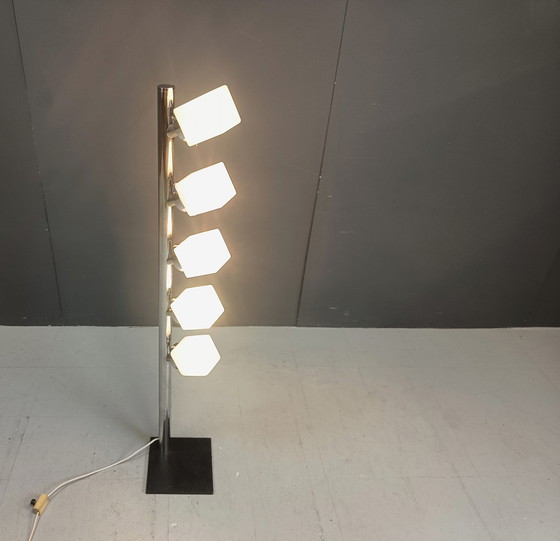 Image 1 of Vintage glazen kubus vloerlamp, 1970