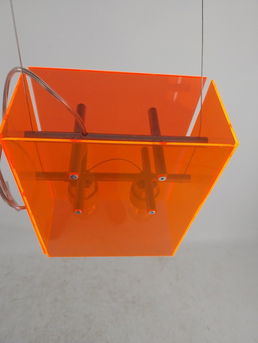 10 X Dark Bridge Oranje Plexiglas Lampen  1990'S