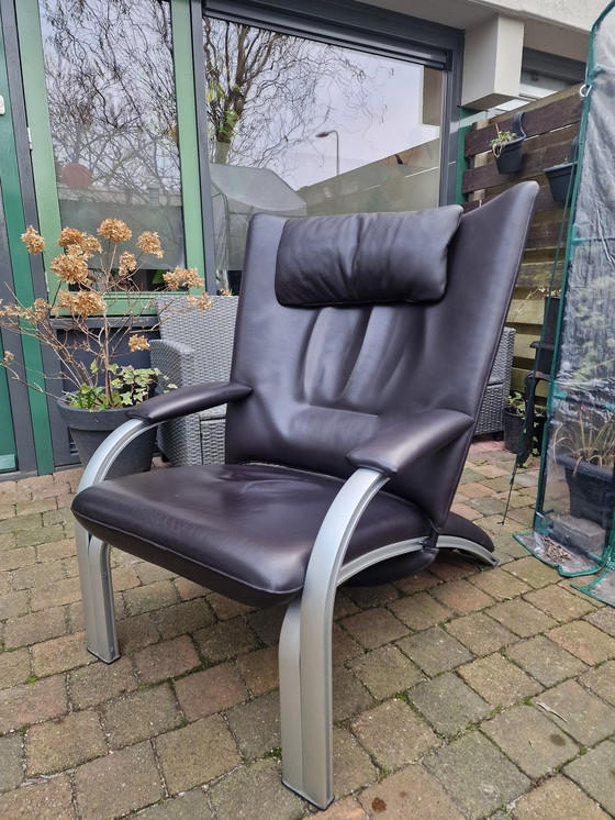 Image 1 of Vintage Wk Wohnen Spot 698 Lederen Design Fauteuil