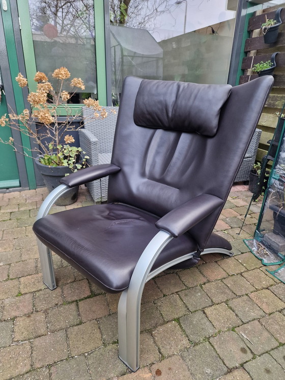 Image 1 of Vintage Wk Wohnen Spot 698 Lederen Design Fauteuil