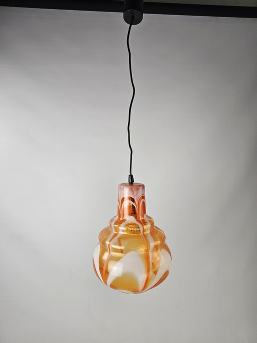 Italiaanse Hanglamp Glas Met Oranje Bogen