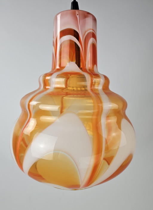 Italiaanse Hanglamp Glas Met Oranje Bogen