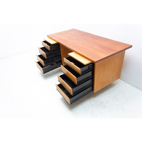 Image 1 of Vintage bureau in beuken, ijzer en kunststof, Tsjecho-Slowakije 1970