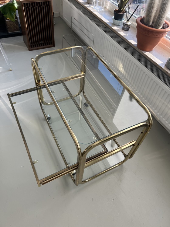 Image 1 of Vintage glazen en metalen barkar 80'S