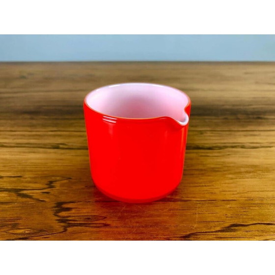 Image 1 of Vintage creamers en suikerpotten in rood glas van Michael Bang, Denemarken 1970