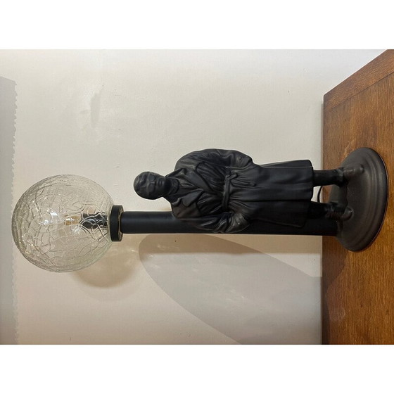 Image 1 of Vintage keramiek en glazen reverb lamp, 1980