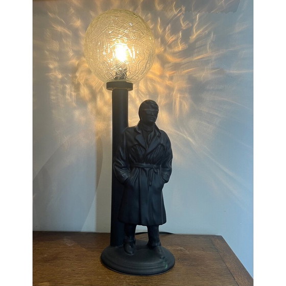 Image 1 of Vintage keramiek en glazen reverb lamp, 1980