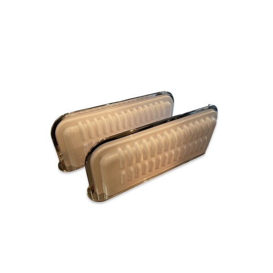 Image 1 of Paar vintage lampen "Elledue glasvezel" van Ettore Sottsass voor Poltronova, 1970