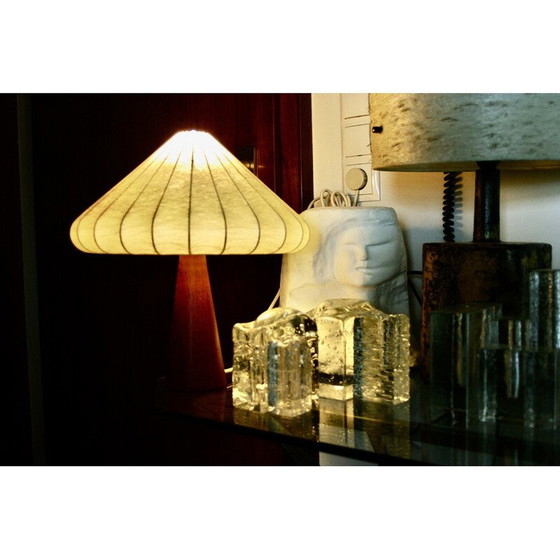 Image 1 of Vintage mahoniehouten cocon lamp van Achille Castiglioni, Italië 1960