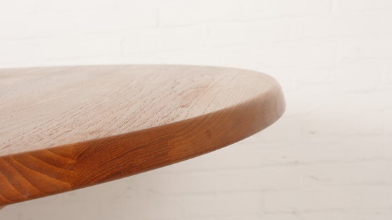 Image 1 of Vintage ronde massief teakhouten eettafel 217 cm