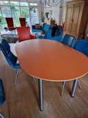 Vintage Ovale eettafel terracotta
