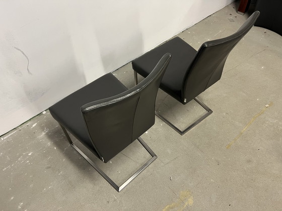 Image 1 of 2 Bert plantagie Misty stoelen grijs leer