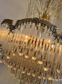 Art nouveau hanglamp kroonluchter opaal staafjes