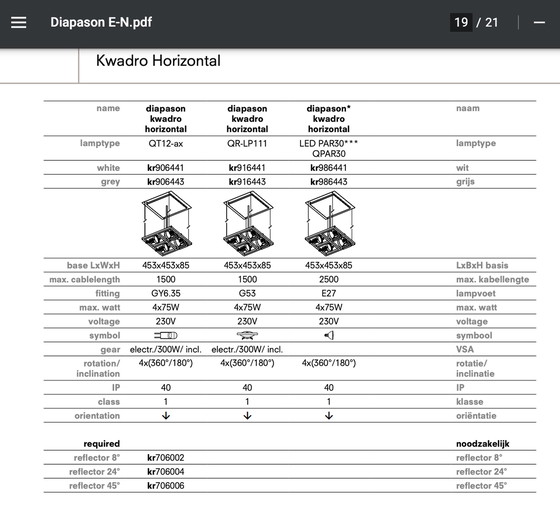 Image 1 of Kreon Diapason Quadro horizontale hanglamp