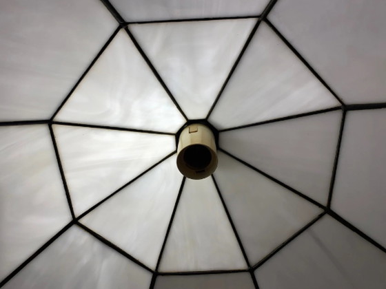 Image 1 of Wit Tiffany stijl Lamp jaren 70