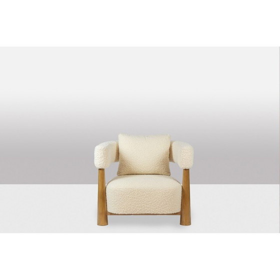 Image 1 of Paar vintage "bean" fauteuils in blond beuken, Italië