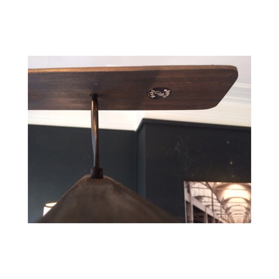 Image 1 of Vintage wengé hanglamp met 3 lampenkappen, 2000