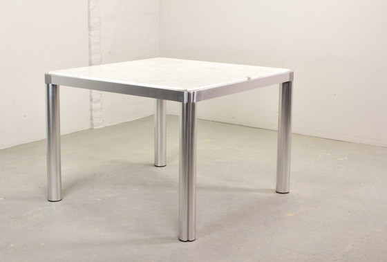 Image 1 of Kho Liang Ie voor Artifort eettafel van marmer en aluminium