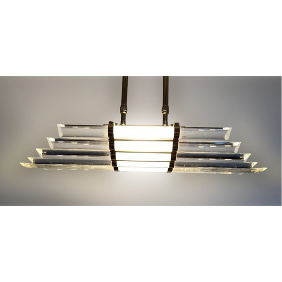 Image 1 of Vintage hanglamp van Murano glas en verguld metaal van Venini, jaren 1980