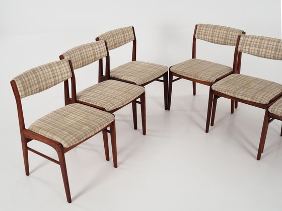 Image 1 of Set van zes rozenhouten stoelen, Deens ontwerp, 1970S, Vervaardiging: Thorsø Møbelfabrik