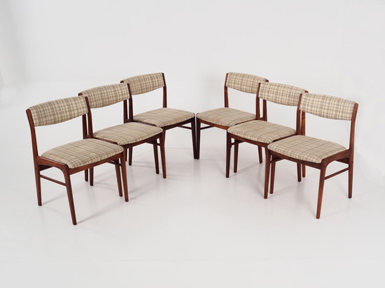 Image 1 of Set van zes rozenhouten stoelen, Deens ontwerp, 1970S, Vervaardiging: Thorsø Møbelfabrik