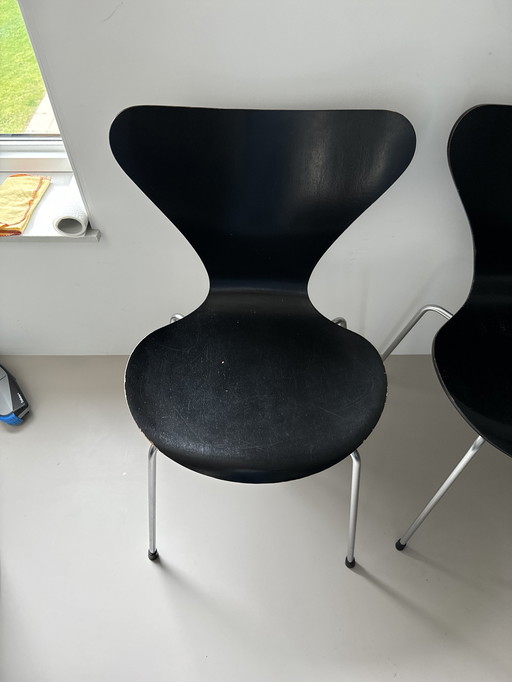 2x Fritz Hansen Vlinderstoel Retro Zwart Essen