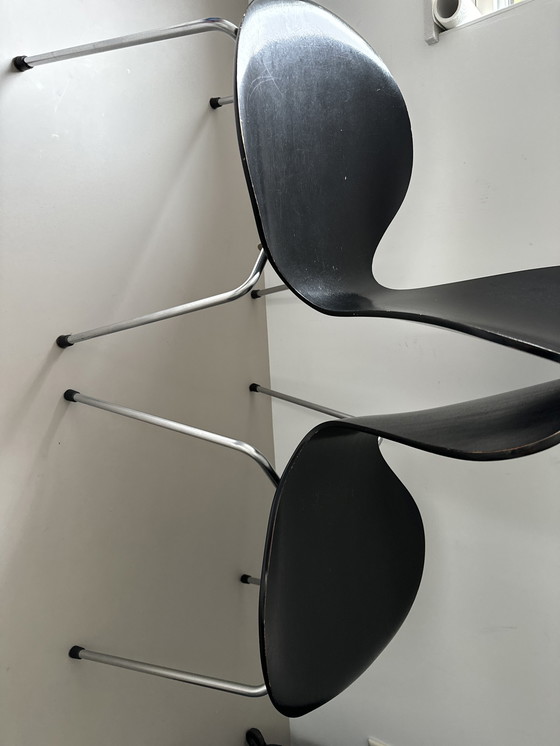 Image 1 of 2x Fritz Hansen Vlinderstoel Retro Zwart Essen