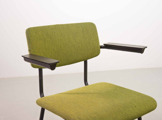 Image 1 of Dutch Design Levendig Groene Gispen Eetkamerstoelen Model 1235 Door André Cordemeyer. Set van 6. Nederland, 1960S.