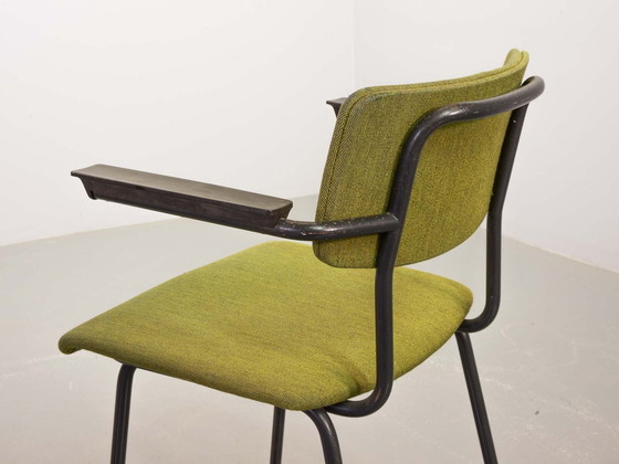 Image 1 of Dutch Design Levendig Groene Gispen Eetkamerstoelen Model 1235 Door André Cordemeyer. Set van 6. Nederland, 1960S.