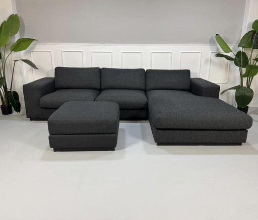 Bolia Sepia Sofa Designer stoffen grijze bank 3 zits + hocker